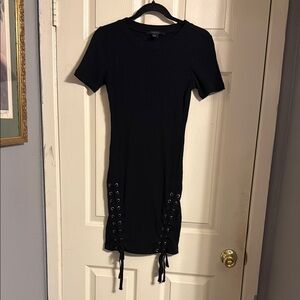 Black Lace-Up Dress